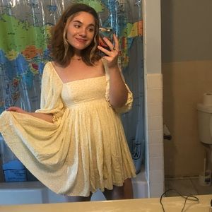 Selkie Buttercup Cotton Puff Dress